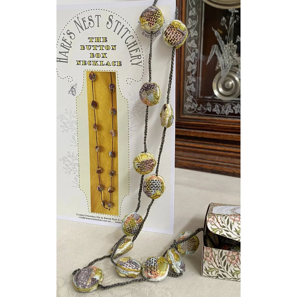 'The Button Box Necklace' Starter Kit - Hare's Nest Stitchery Kit