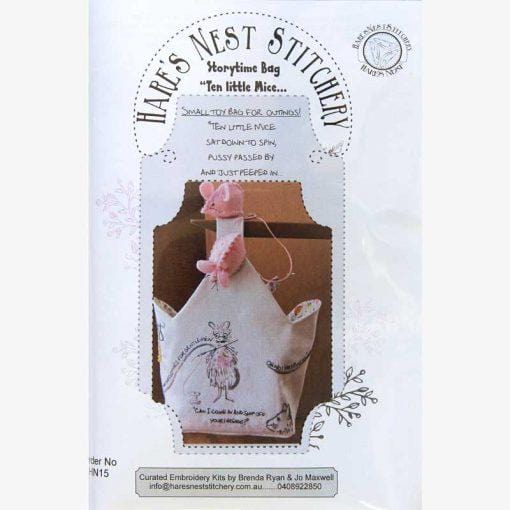 Storytime Bag "Ten Little Mice - Hare's Nest Stitchery Kit - Stitches from the Bush