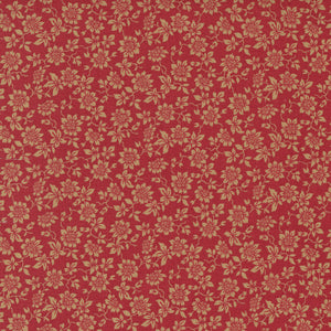 French General Taupe Flower & Vines on Red - 13915-11