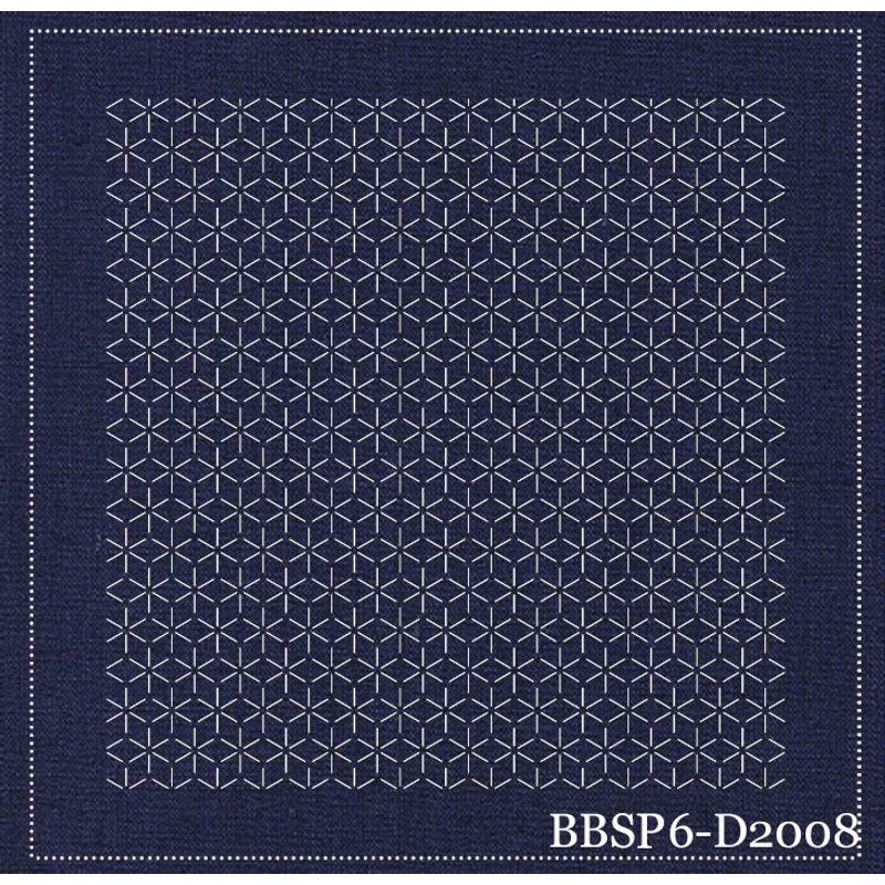 DAISY(Hinagiku) in Navy - Sashiko Pre-Stenciled Block