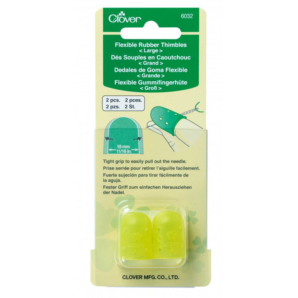 Clover Flexible Rubber Thimbles - Size Options