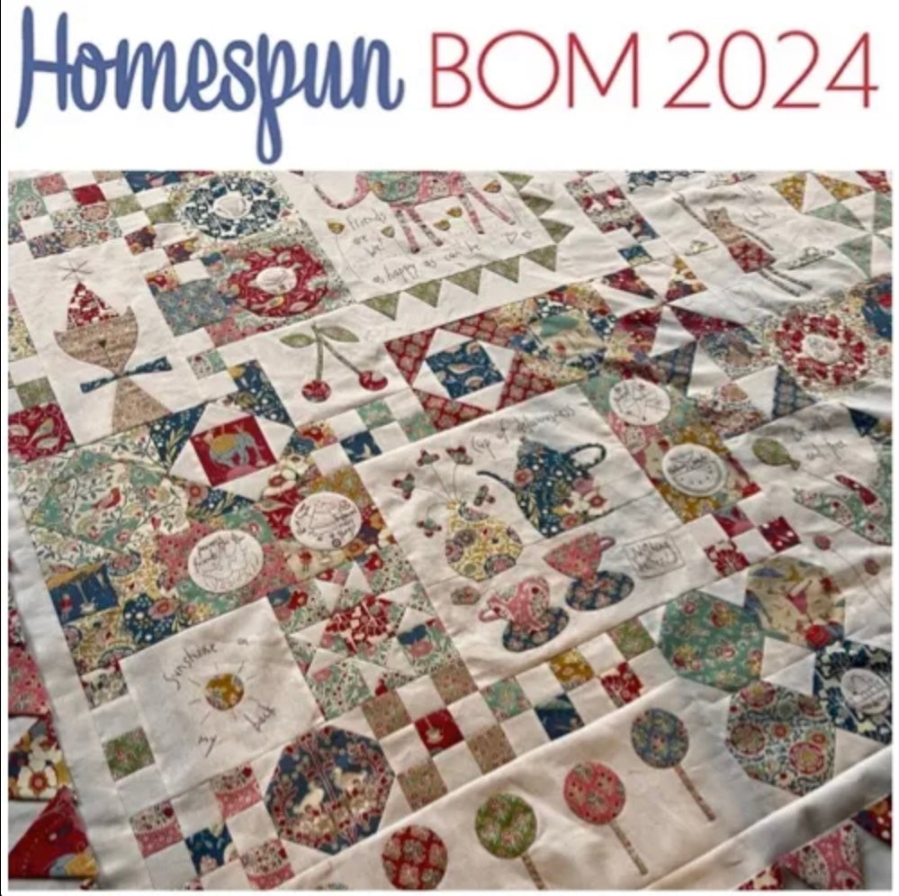 Homespun 2024 BOM 'Sunshine & Lollipops' - A Hatched & Patched Design by Anni Downs