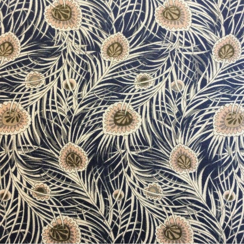 Piper's Peacock Dark Blue - Liberty Quilting Cotton