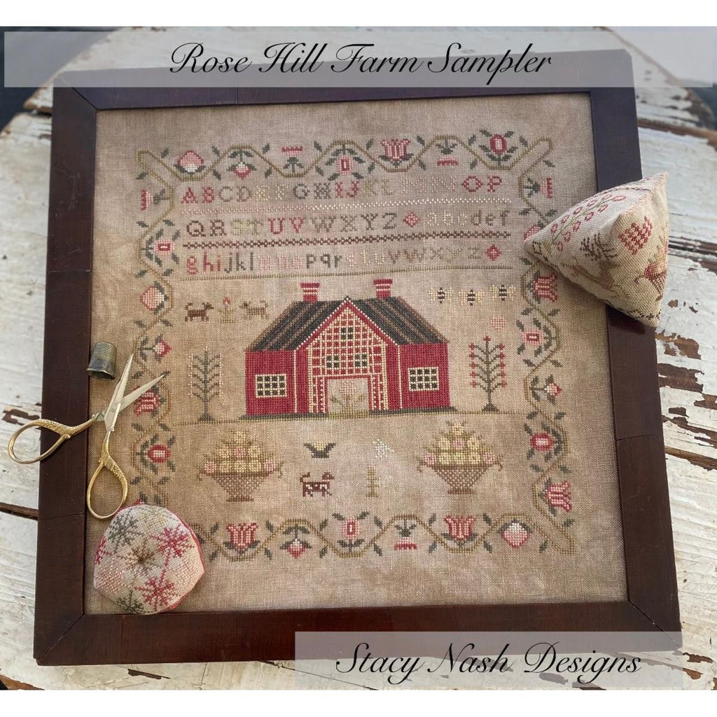 Rose Hill Farm Samper and Pinkeeps- A Reproduction Sampler by Stacey Nash Designs