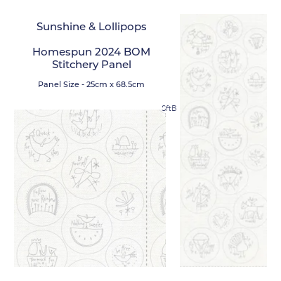 'Sunshine & Lollipops' Stitchery Panel - Homespun BOM 2024