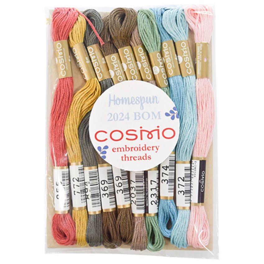 PRE-ORDER Homespun 2024 BOM Cosmo Thread Pack - Sunshine & Lollipops