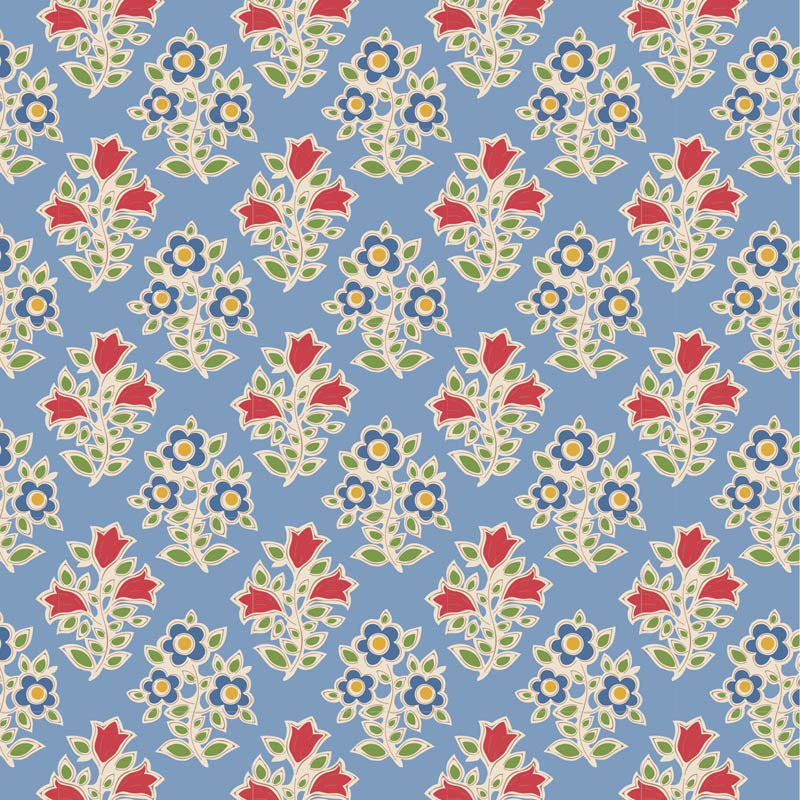 Farm Flowers Light Blue 110100 - Tilda Jubilee Collection