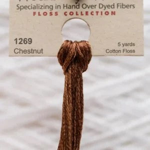 Chestnut 1269 Weeks Dye Works 6-Strand Hand-Dyed Embroidery Floss
