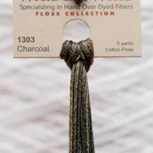 Charcoal 1303 Weeks Dye Works 6-Strand Hand-Dyed Embroidery Floss