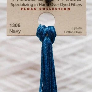 Navy 1306 Weeks Dye Works 6-Strand Hand-Dyed Embroidery Floss