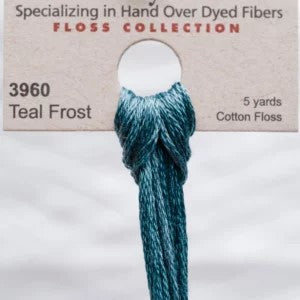Teal Frost 3960 Weeks Dye Works 6-Strand Hand-Dyed Embroidery Floss