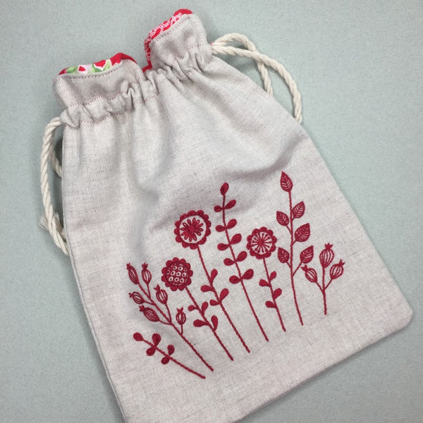 Drawstring Flowers Bag Pattern - Design by Ana Mallah – Stitches from ...