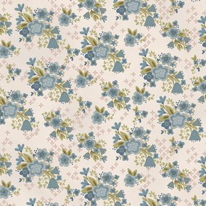 Blume & Grow Large Blue Floral on Cream - DV3952