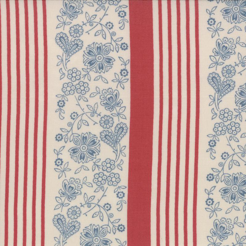French General Faded Red Stripe FAT QUARTER - M13663-18 - Stitches from the Bush