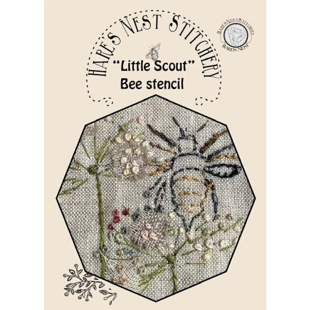 'Little Stout' Bee Stencil - Hare's Nest Stitchery