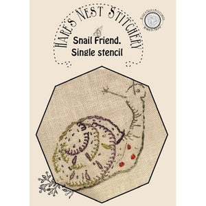 Snail Single Stencil - Hare's Nest Stitchery