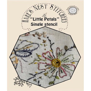 'Little Petals' Single Stencil - Hare's Nest Stitchery
