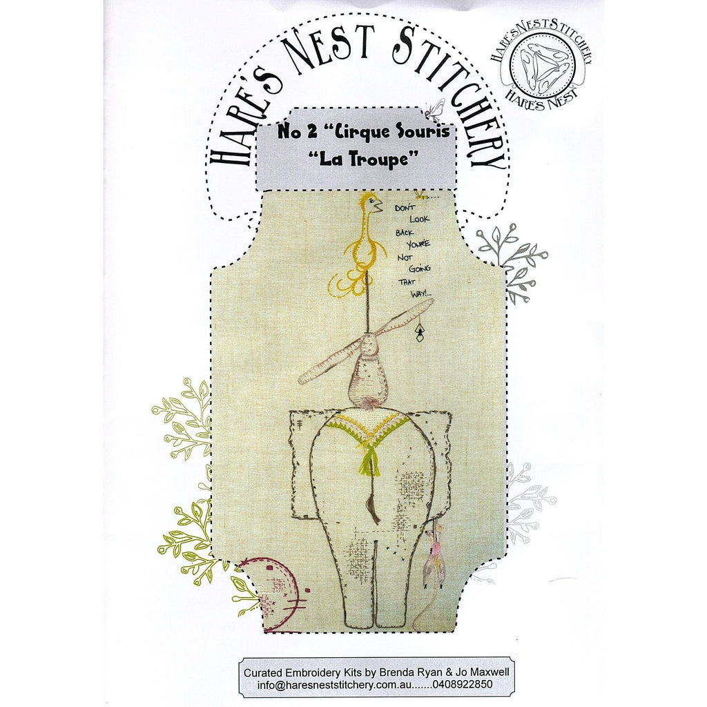 'La Troupe' No 2 Cirque Souris' Starter Kit - Hare's Nest Stitchery Kit - Stitches from the Bush