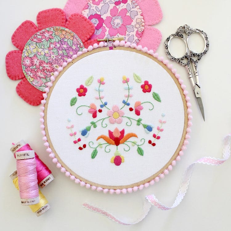 Flora Fiesta Floral Stitchery Hoop Art Project - Molly & Mama Design