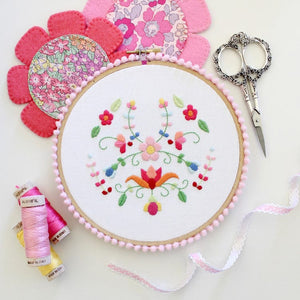 Flora Fiesta Floral Stitchery Hoop Art Project - Molly & Mama Design