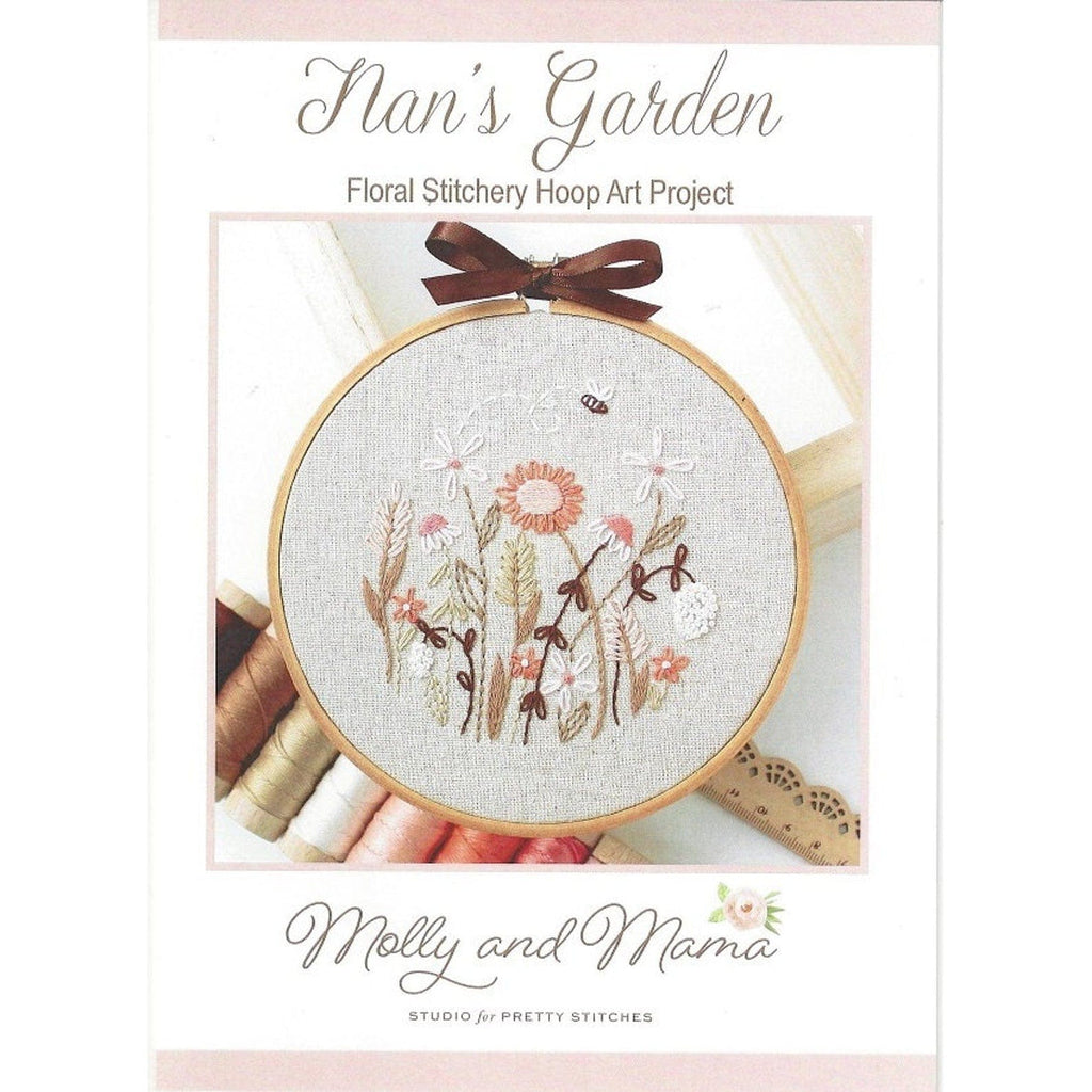 Nan's Garden  Floral Stitchery Hoop Art Project - Molly & Mama Design