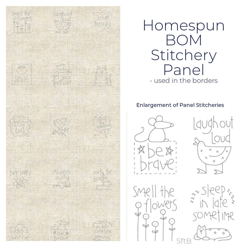 A Letter to My Daughter Stitchery Panel - Homespun BOM 2021
